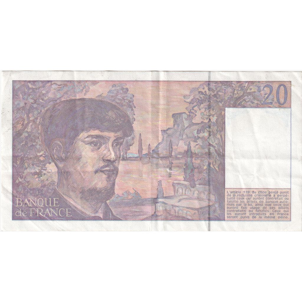 France, 20 Francs, Debussy, M.027, TB