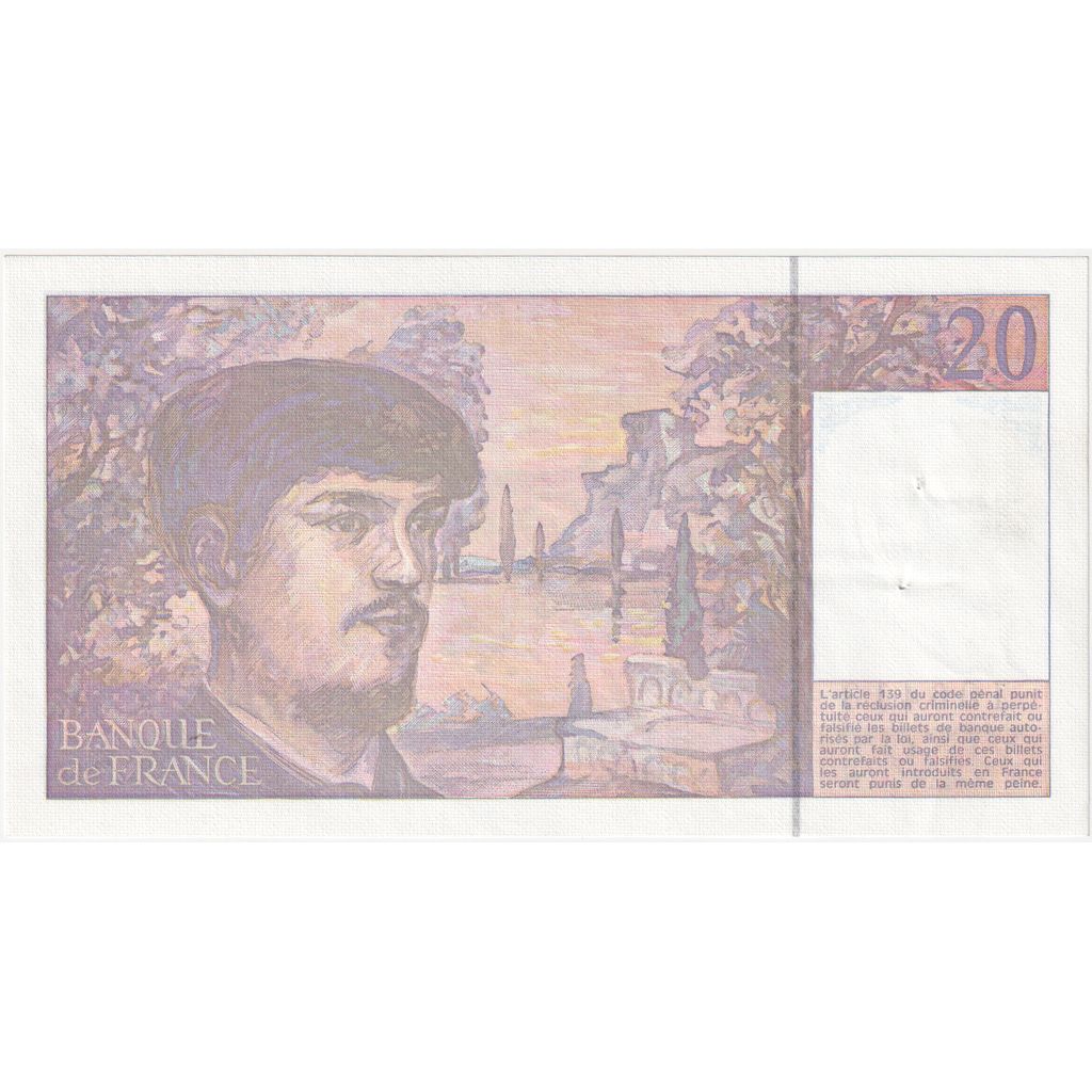 Francja, 20 Francs, Debussy, X.029, AU(50-53)