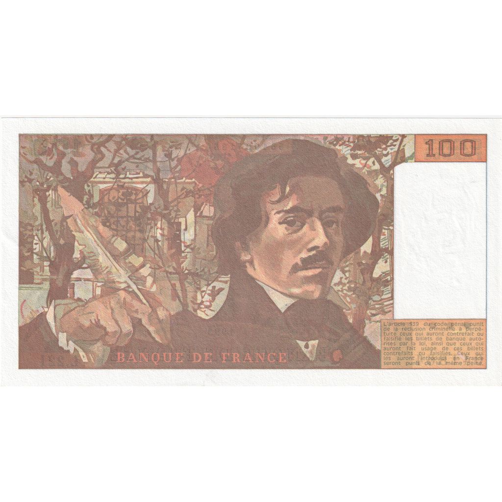 Frankreich, 100 Francs, Delacroix, L.221, UNZ