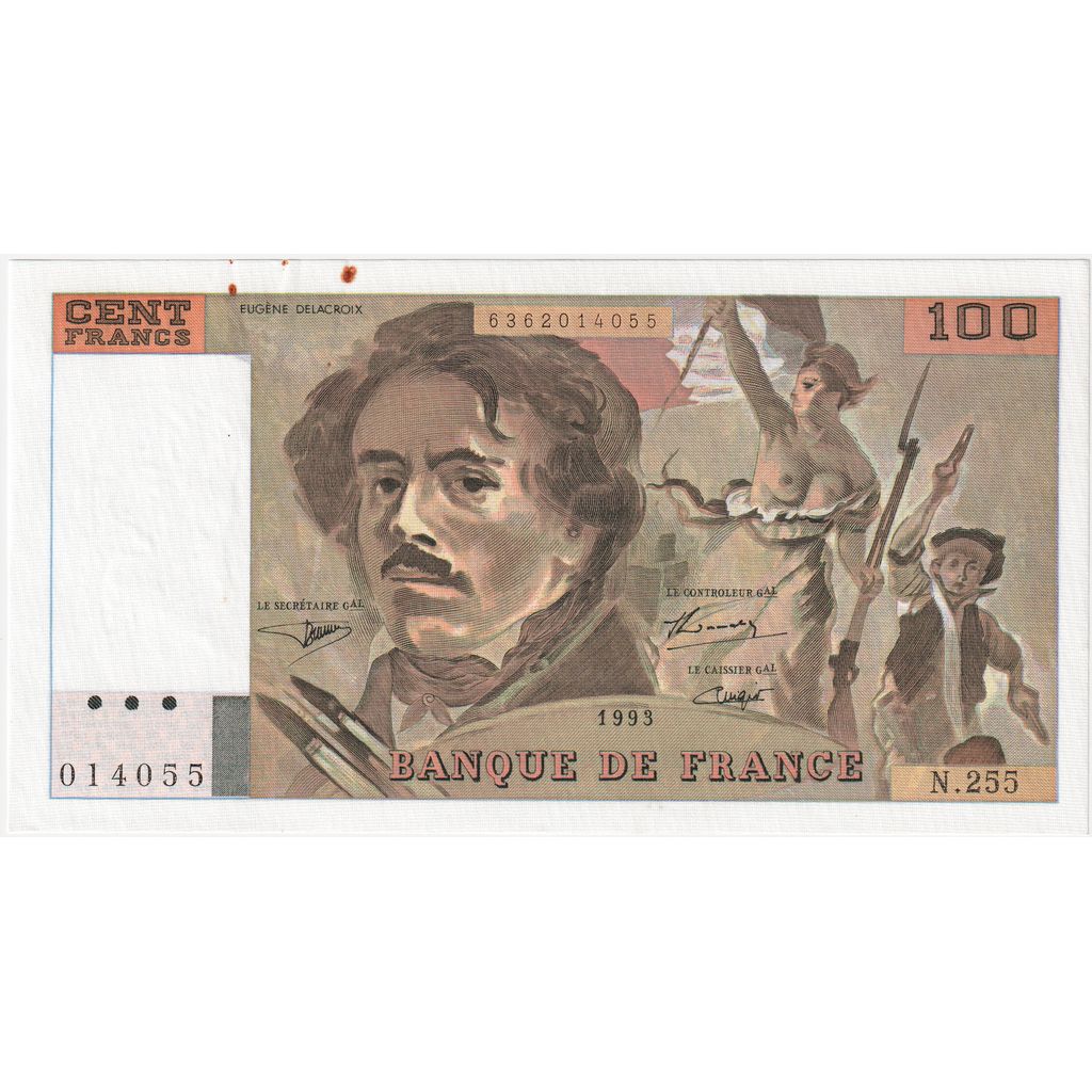 France, 100 Francs, Delacroix, N.255, SUP