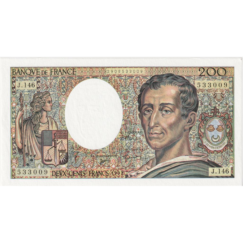 France, 200 Francs, Montesquieu, J.146, UNC(65-70)