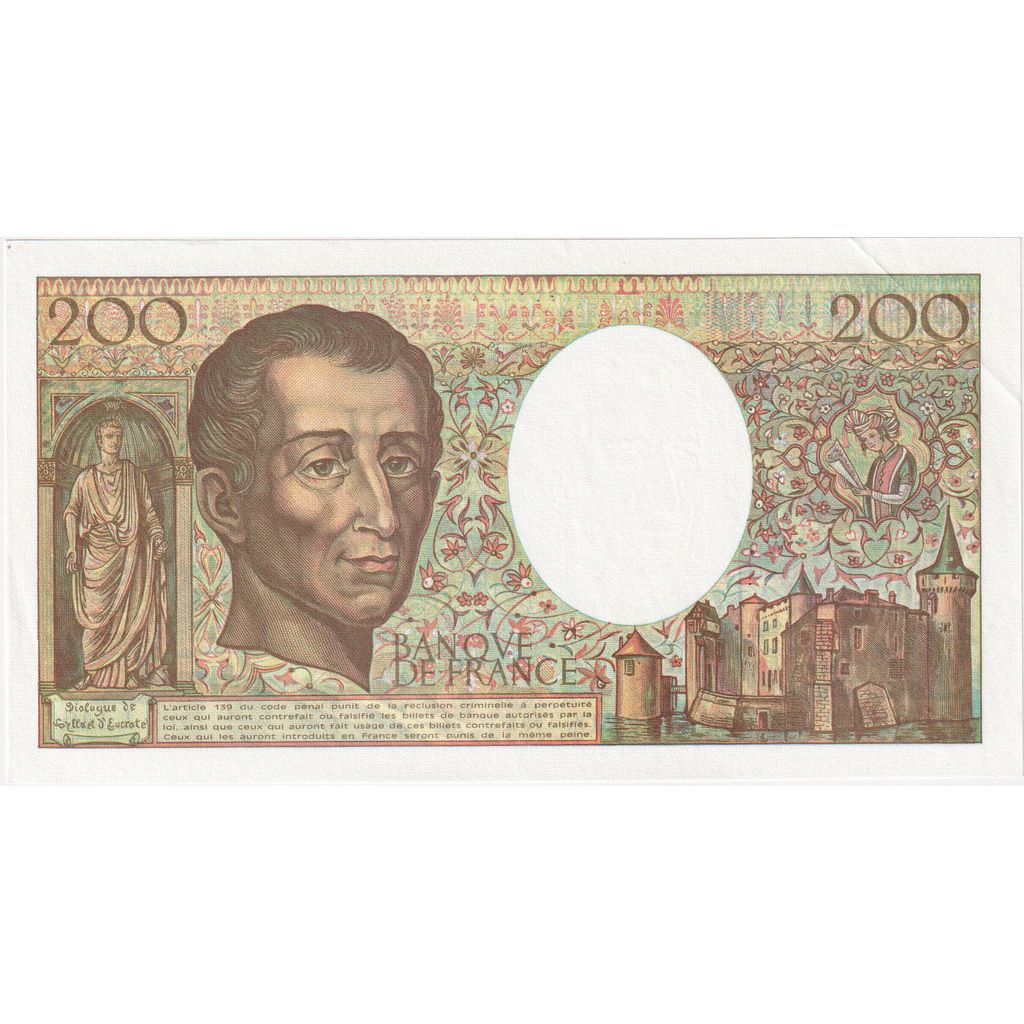 France, 200 Francs, Montesquieu, J.146, UNC(65-70)