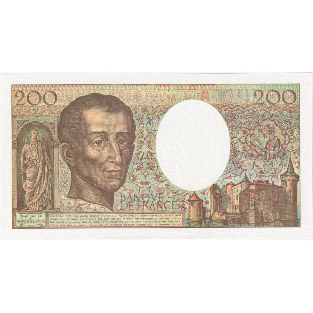 France, 200 Francs, Montesquieu, J.146, UNC(65-70)