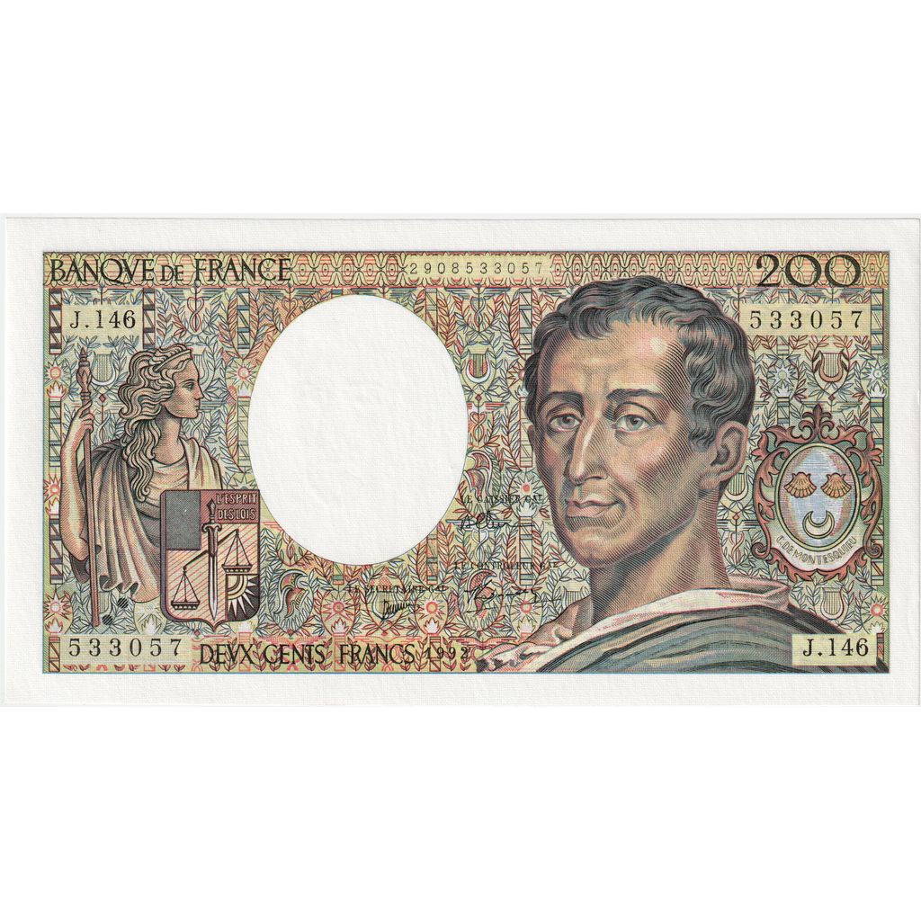 França, 200 Francs, Montesquieu, J.146, UNC(65-70)