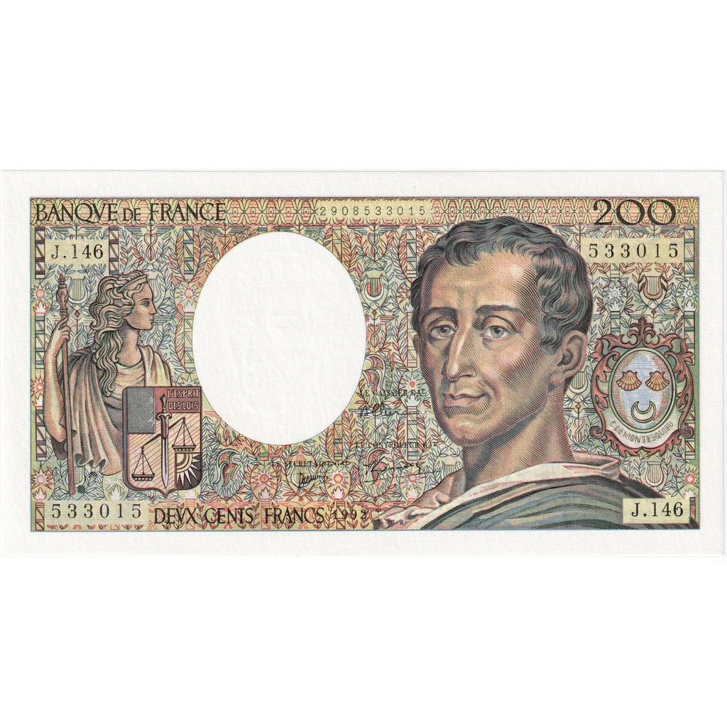 Francja, 200 Francs, Montesquieu, J.146, UNC(65-70)