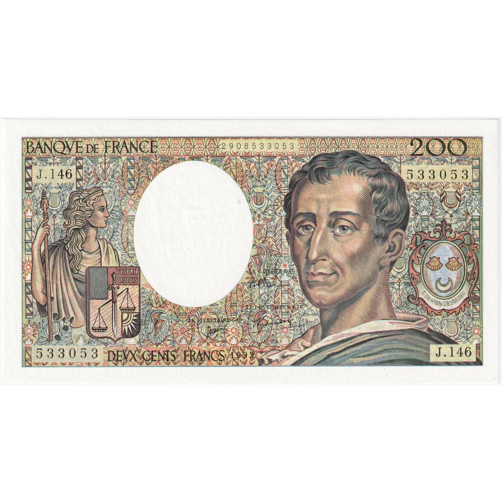 France, 200 Francs, Montesquieu, J.146, UNC(65-70)