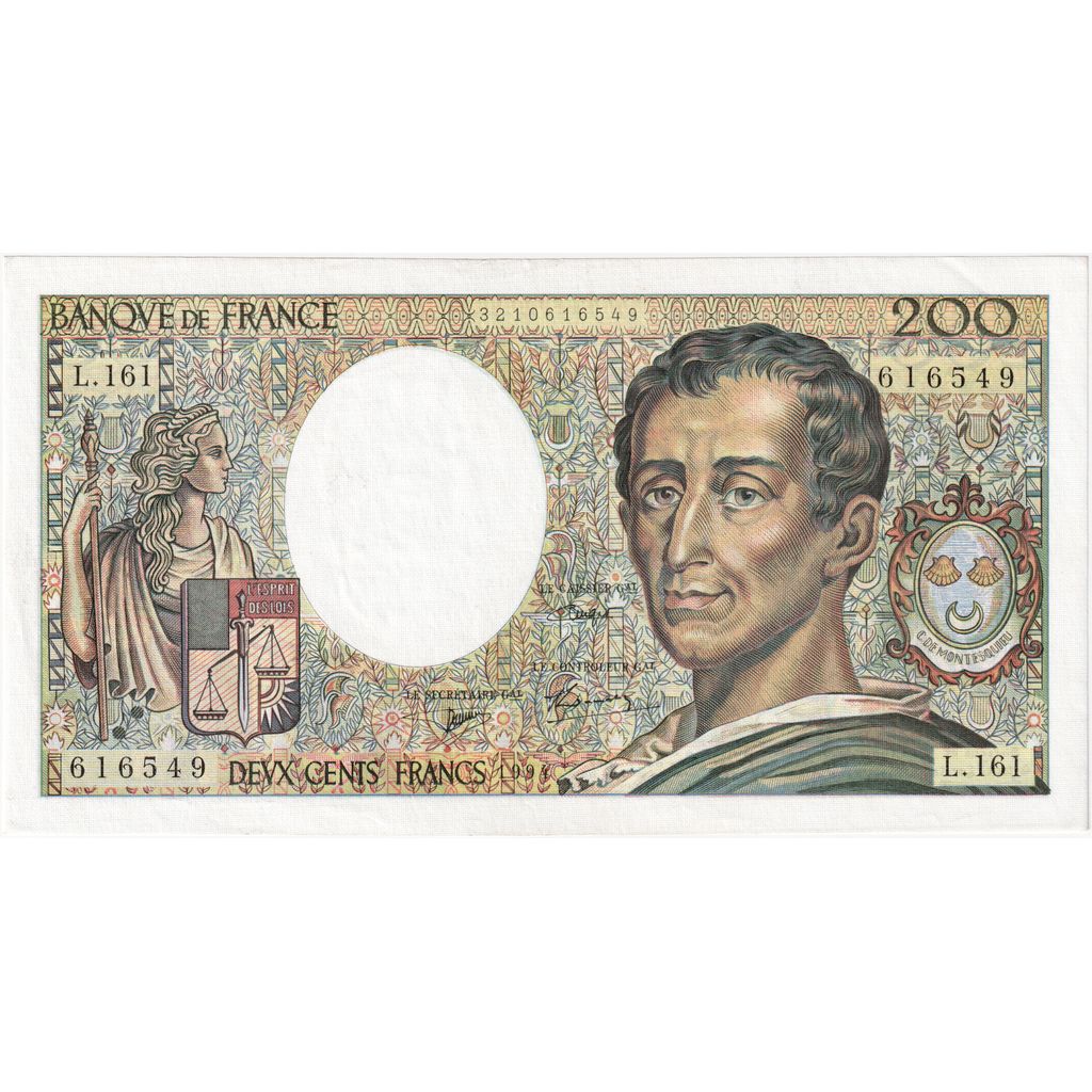 France, 200 Francs, Montesquieu, L.161, UNC(65-70)