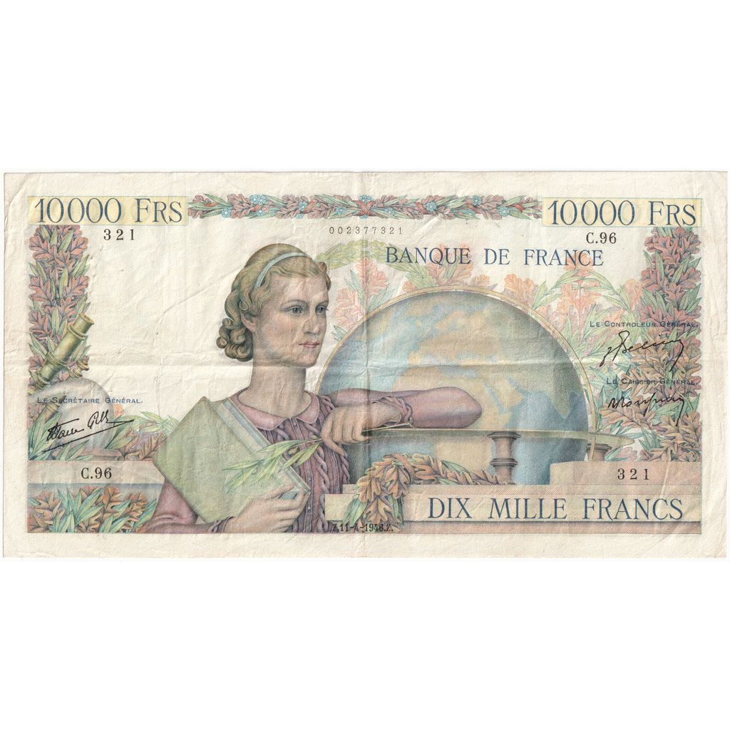 France, 10,000 Francs, Génie Français, 1946-11-04, C.96, TB+