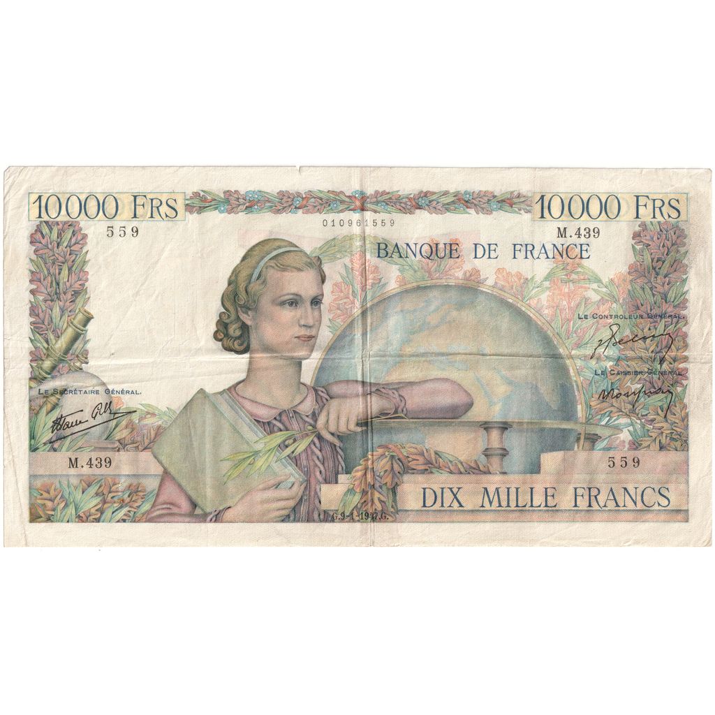 France, 10,000 Francs, Génie Français, 1947-01-09, M.439, TB+