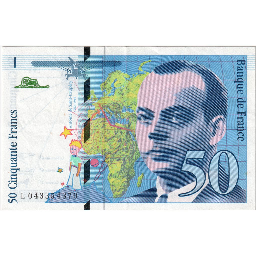 France, 50 Francs, St Exupéry, 1997, L, SUP