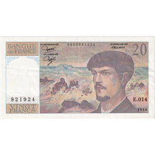 France, 20 Francs, Debussy, 1984, E.014, TTB