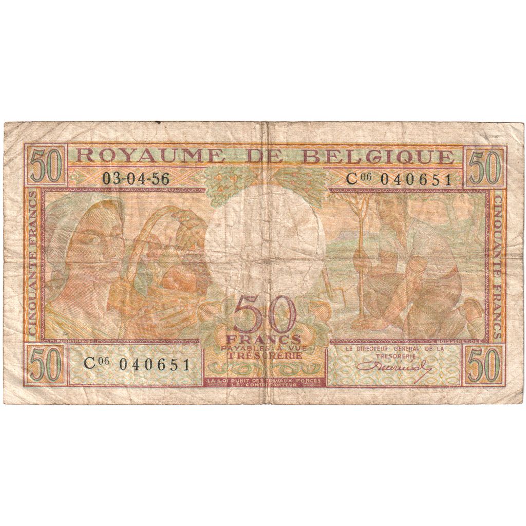 Belgio, 50 Francs, 1956-04-03, MB