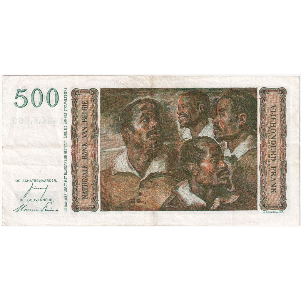 België, 500 Francs, 1953-10-08, TTB