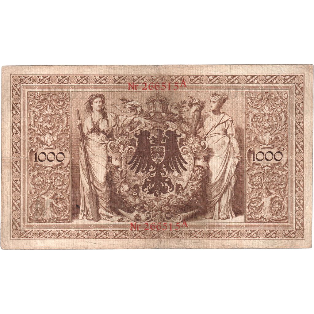 Germany, 1000 Mark, 1908-02-07, VF(20-25)