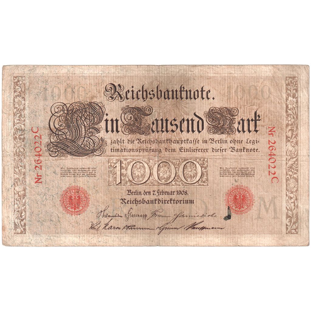 Alemania, 1000 Mark, 1908-02-07, BC