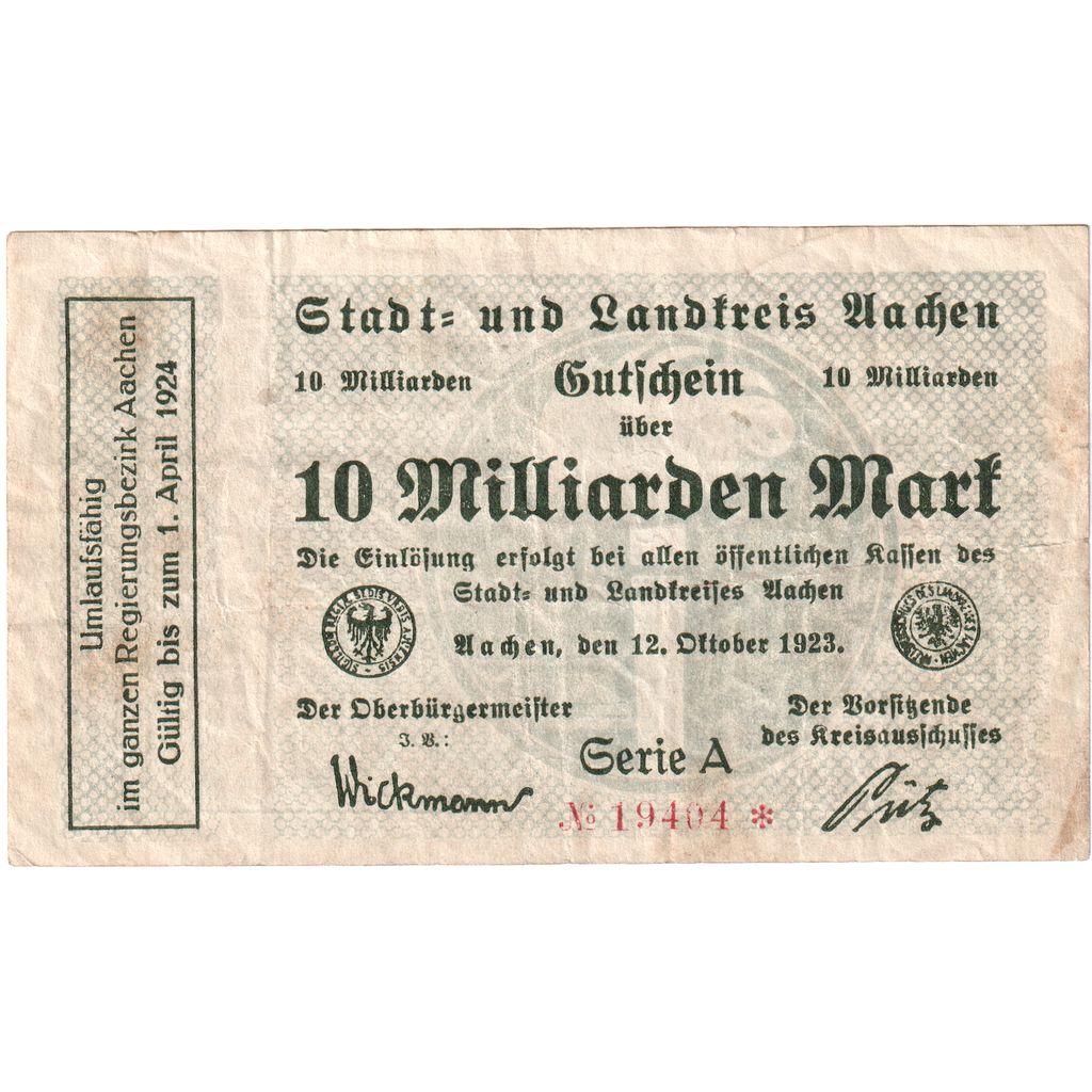 Deutschland, 10 Milliarden Mark, 1923-10-12, S+