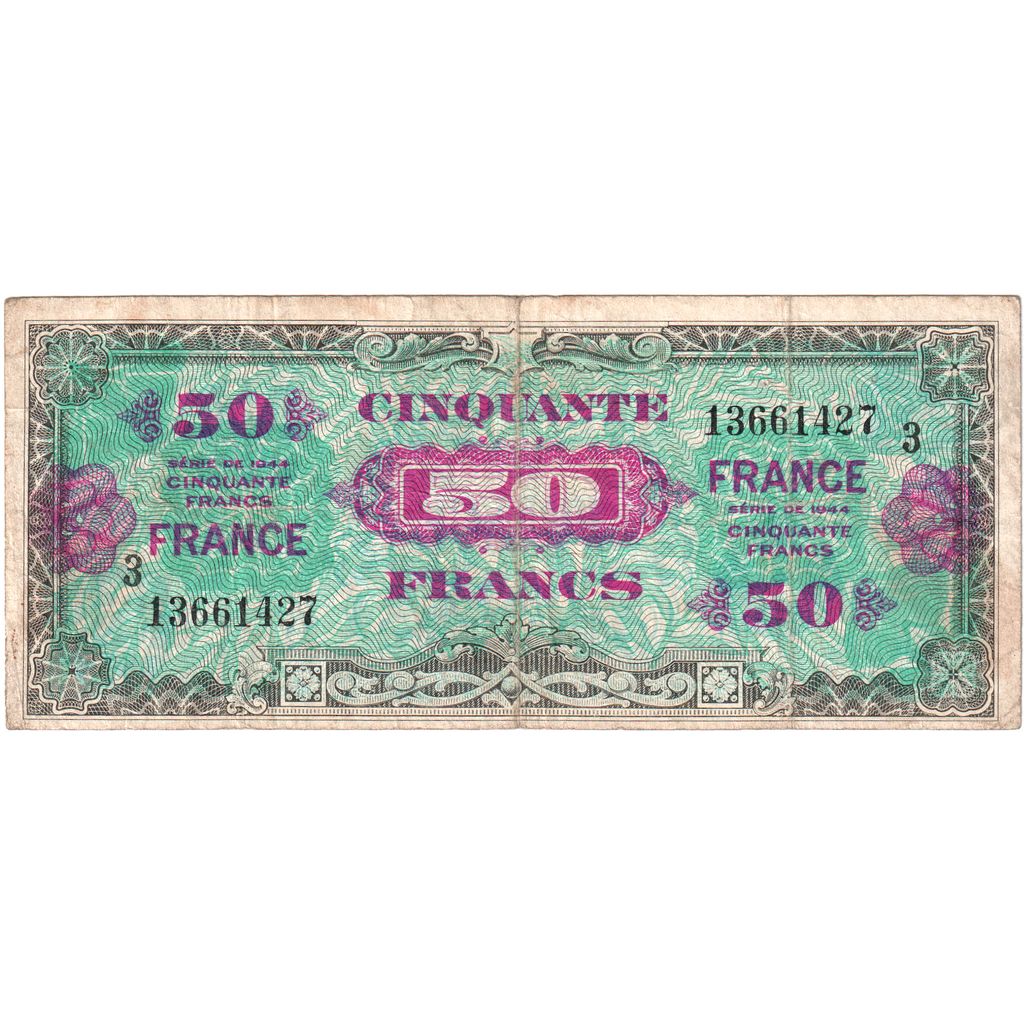 Francia, 50 Francs, SERIE DE 1944, Serie 3, BC