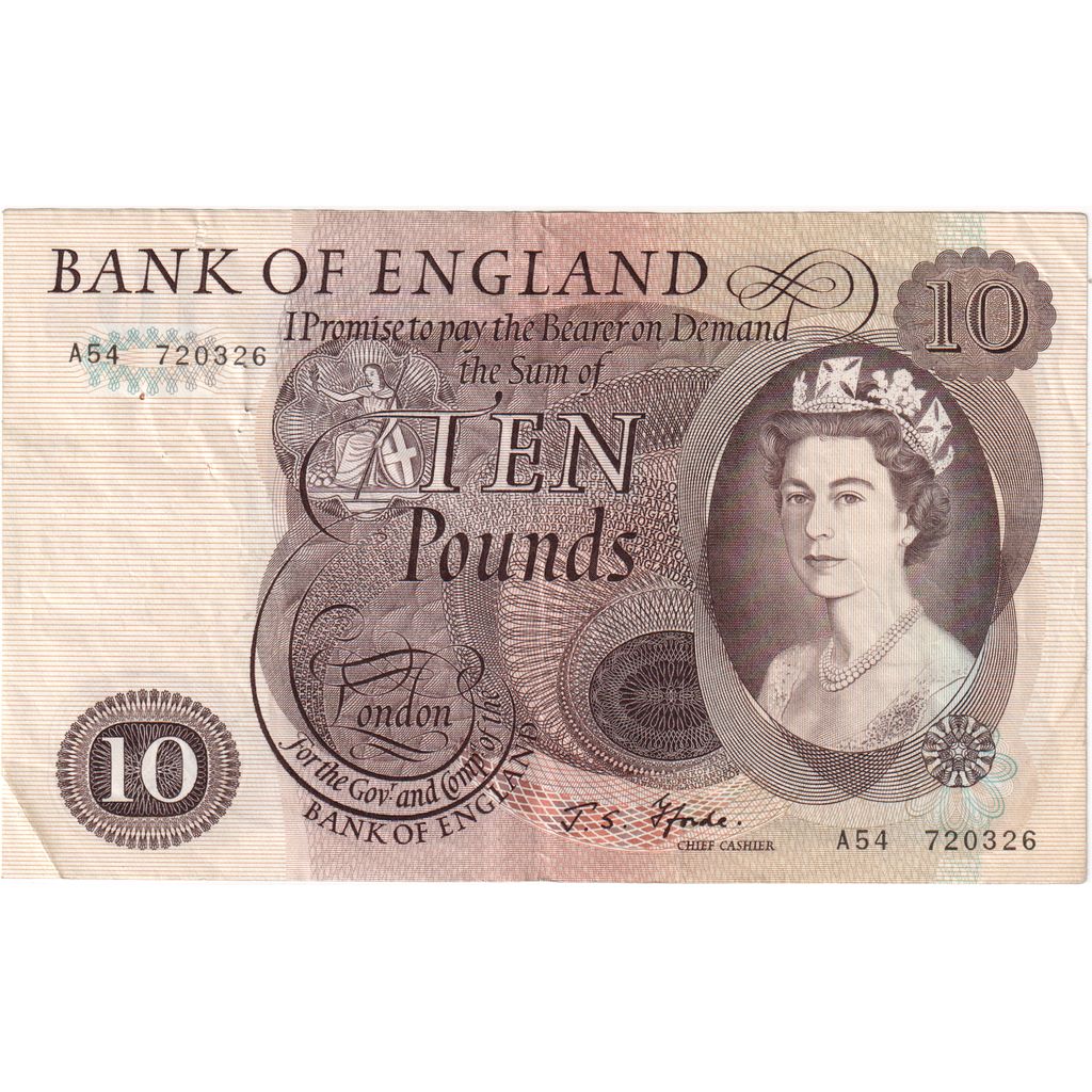 Great Britain, 10 Pounds, 1964-1975, VF(20-25)