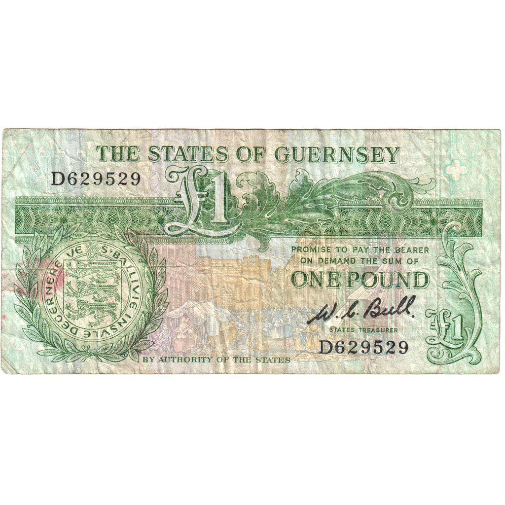 Guernsey, 1 Pound, Undated (1980-1989), VF(20-25)