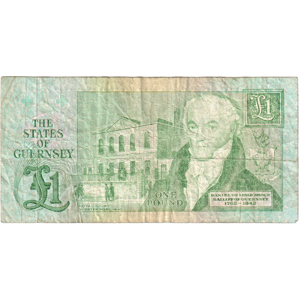 Guernsey, 1 Pound, Undated (1980-1989), VF(20-25)