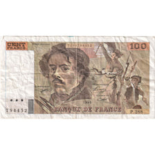 France, 100 Francs, Delacroix, Undated (1995), P.288, VF(30-35)