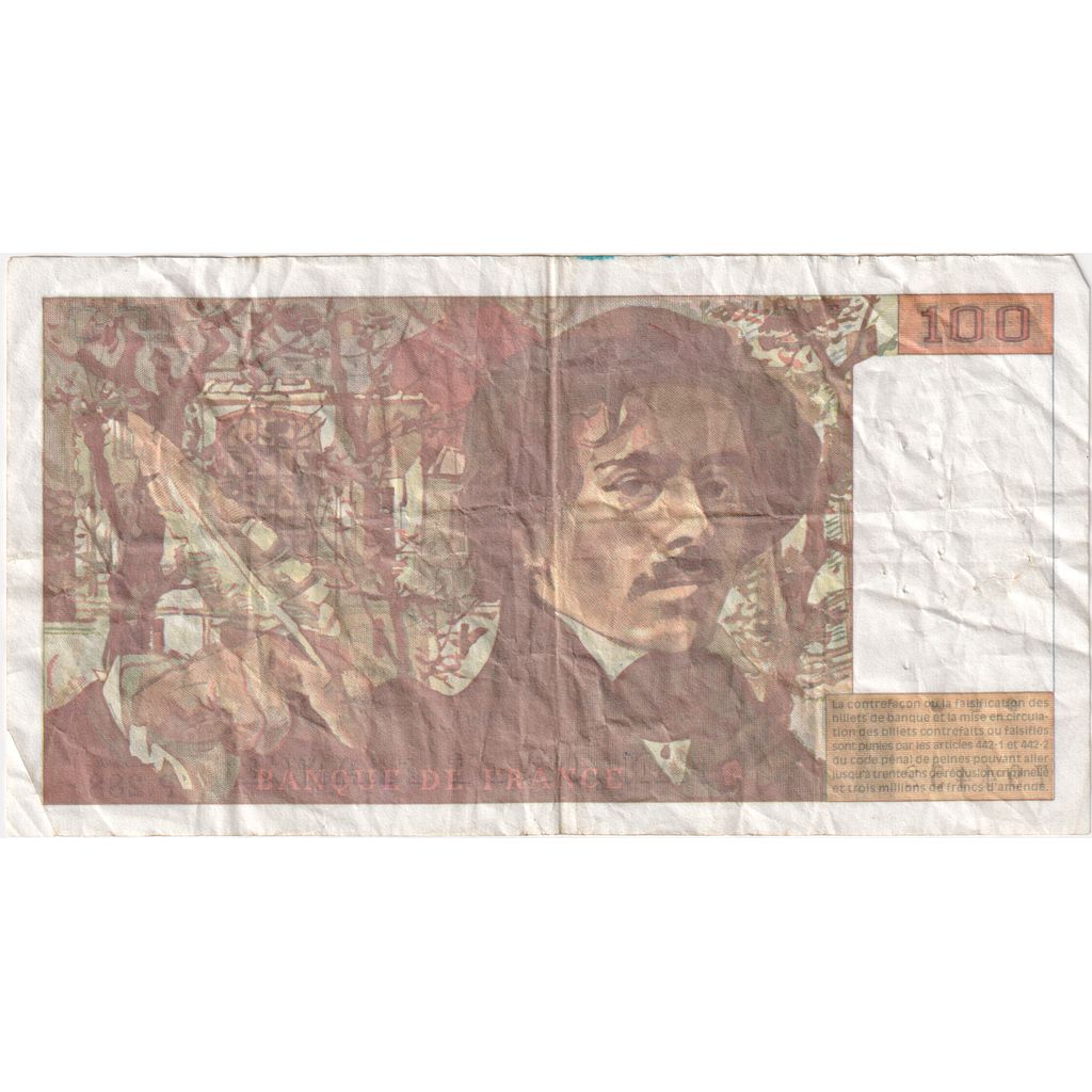 Francia, 100 Francs, Delacroix, Undated (1995), P.288, BC+