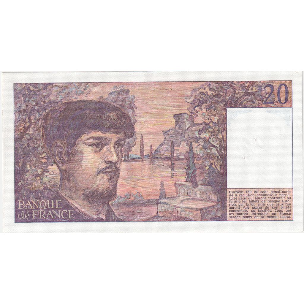 Francia, 20 Francs, Debussy, 1980, A.001, MBC