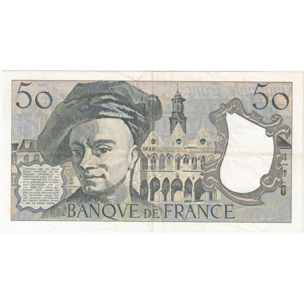 France, 50 Francs, Quentin de La Tour, 1979, J.17, AU(55-58)