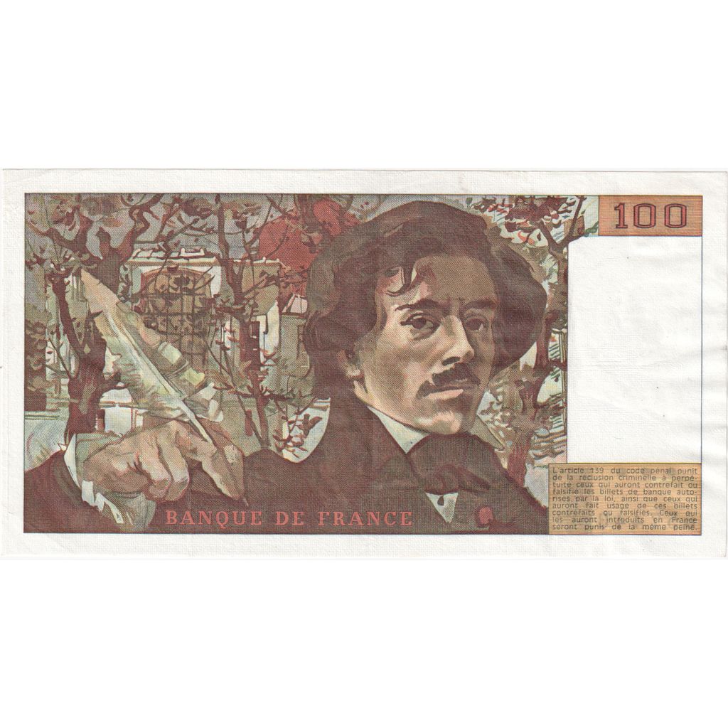 Francia, 100 Francs, Delacroix, 1978, A.1., EBC+