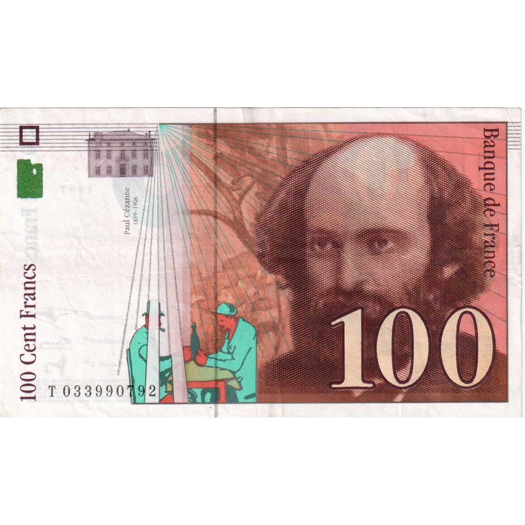 Francja, 100 Francs, Cézanne, 1997, T, EF(40-45)