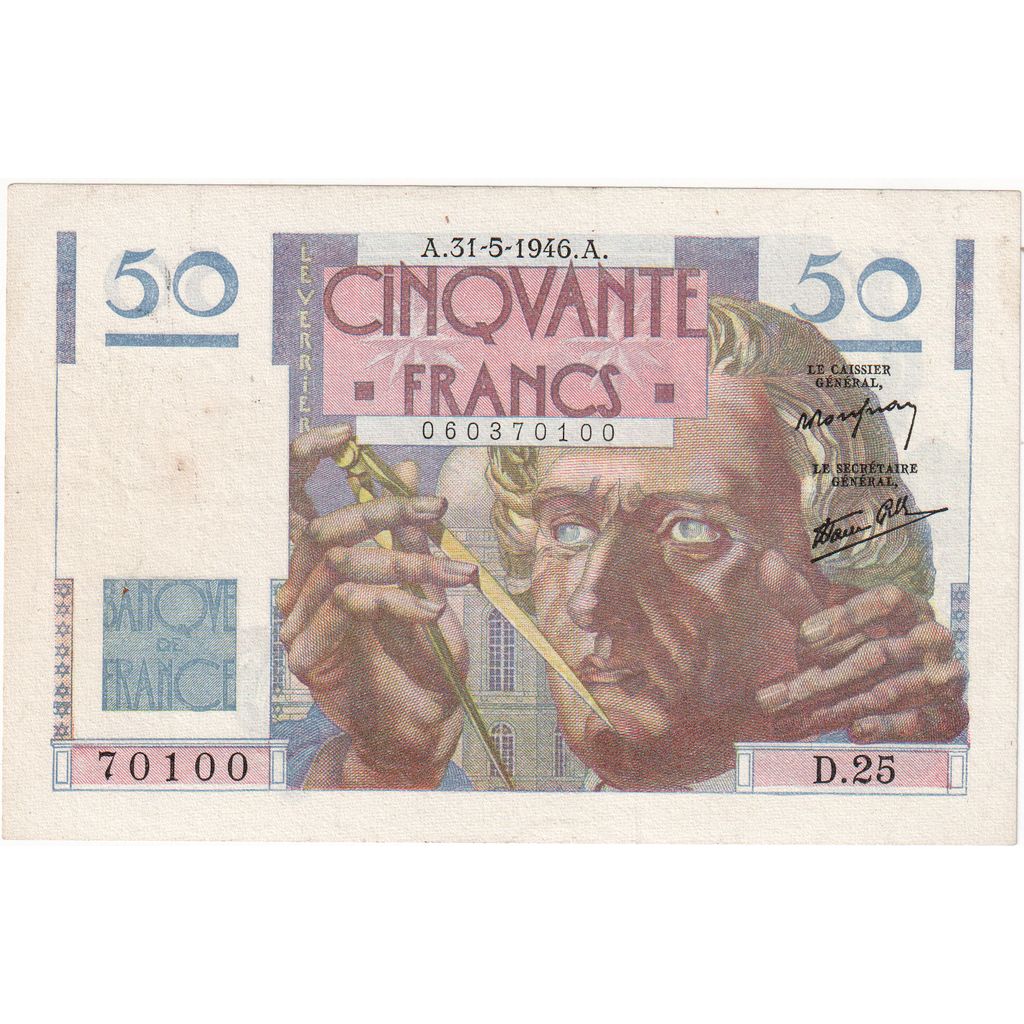 Frankreich, 50 Francs, Le Verrier, 1946-05-31, D.25, SS