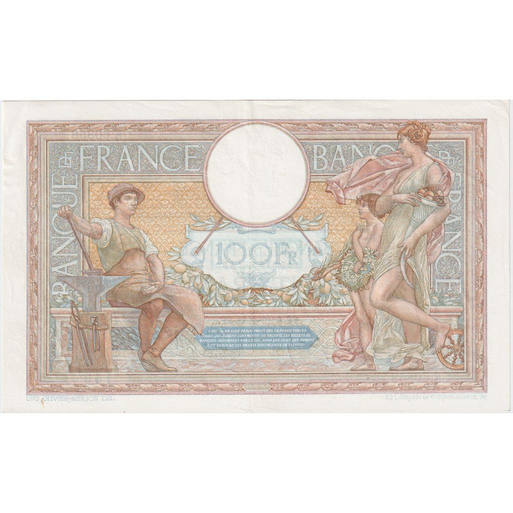 Francja, 100 Francs, Luc Olivier Merson, 1938-10-06, K.60858, UNC(60-62)