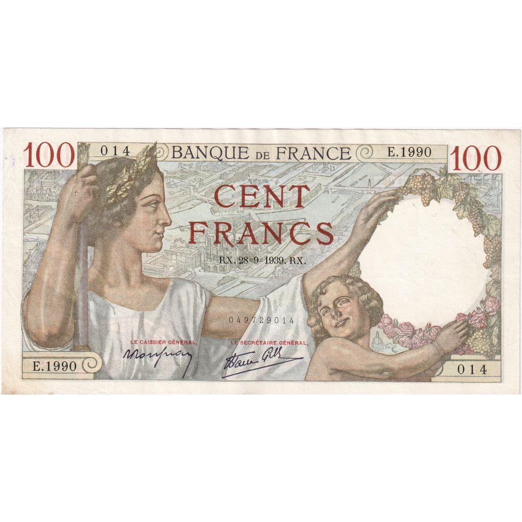 Frankrijk, 100 Francs, Sully, 1939-09-28, E.1990, TTB