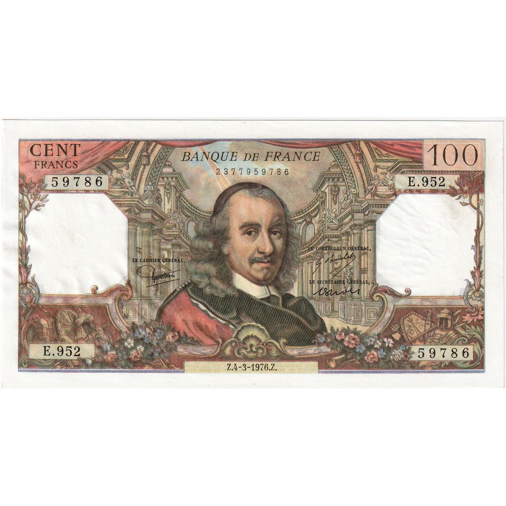 Frankreich, 100 Francs, Corneille, 1976-03-04, E.952, VZ+