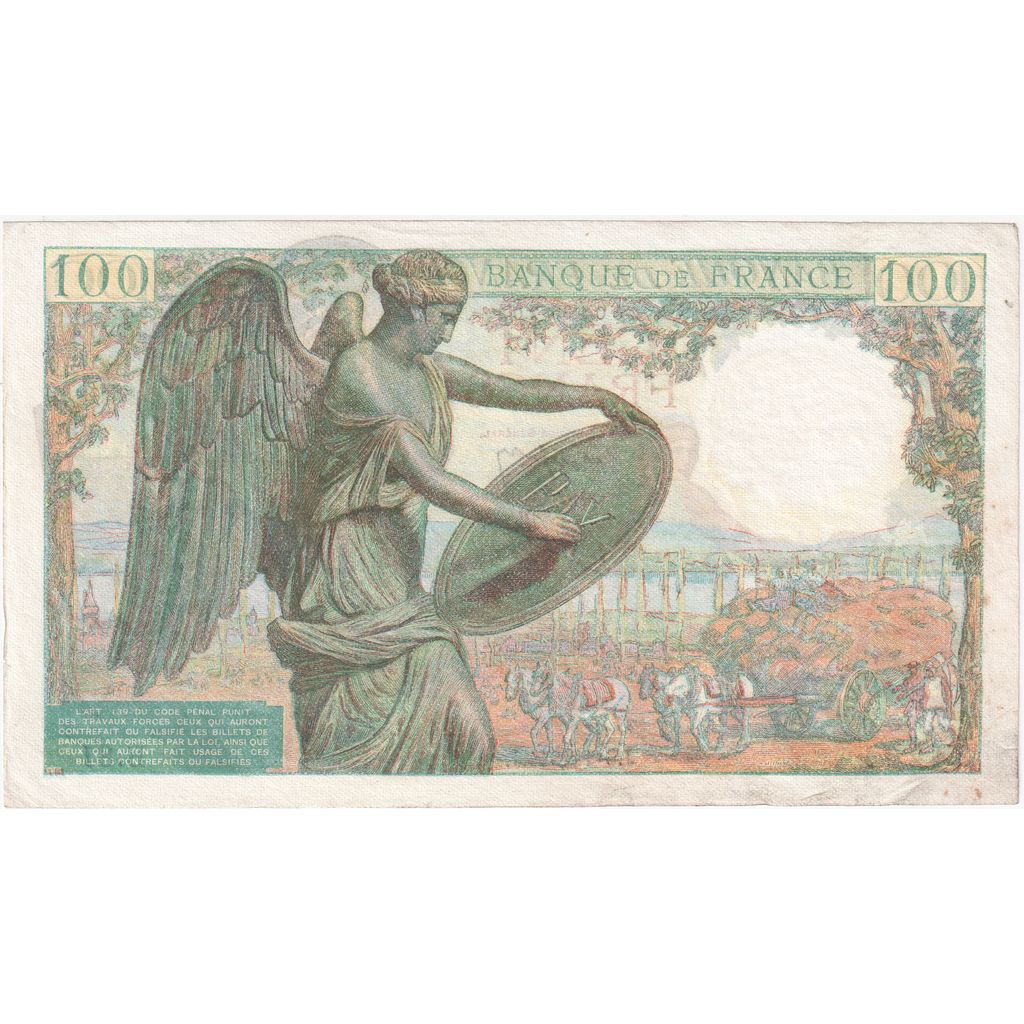 France, 100 Francs, Descartes, 1944-01-06, B.81, UNC(60-62)
