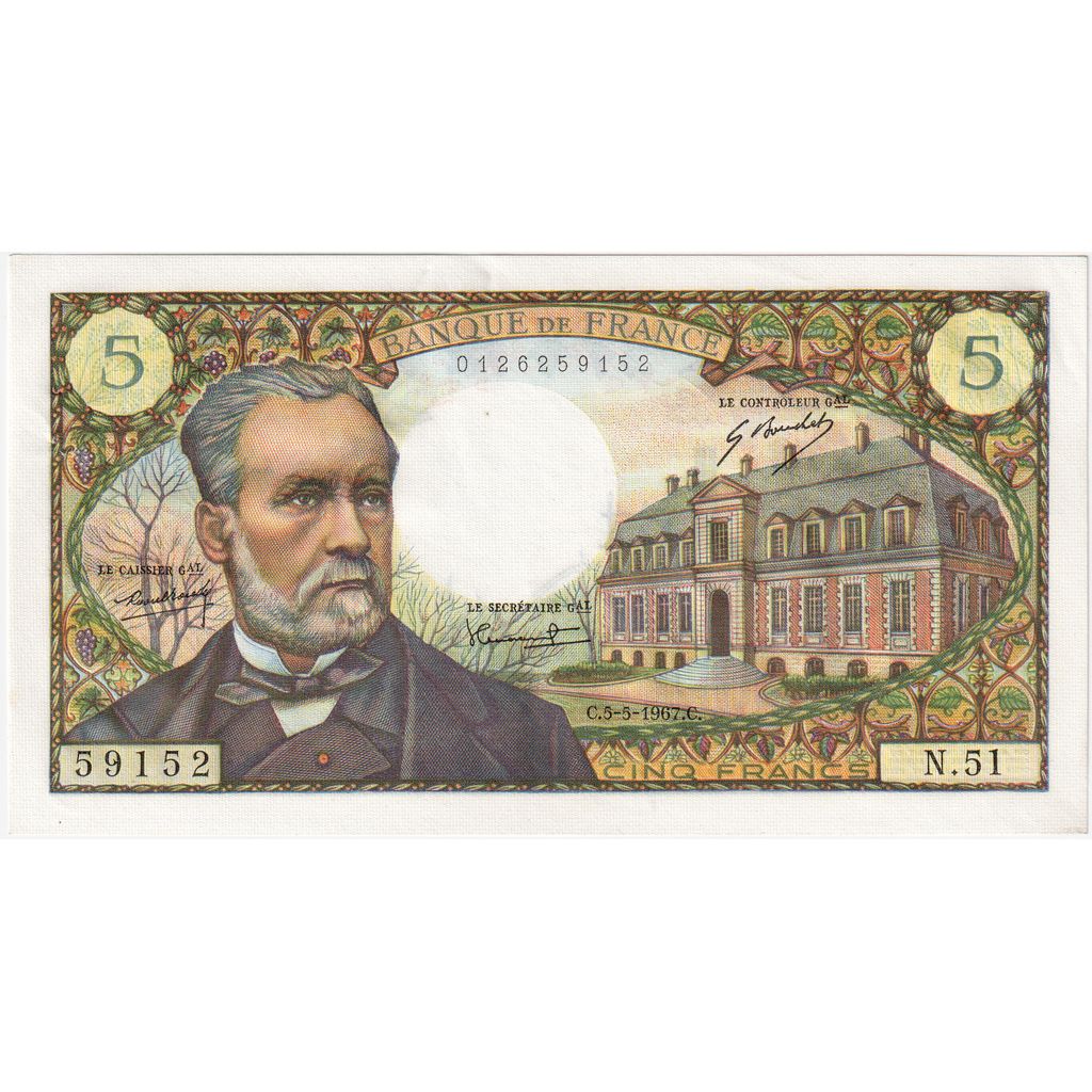 Frankreich, 5 Francs, Pasteur, 1967-05-05, N.51, UNZ-