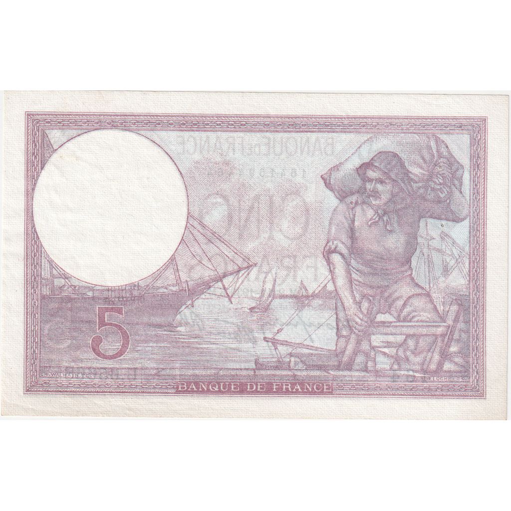 Frankrijk, 5 Francs, Violet, 1939-11-02, U.65668, TTB