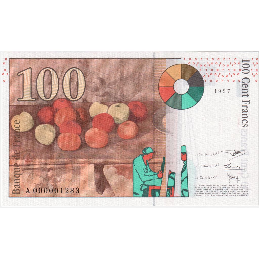 France, 100 Francs, Cézanne, 1997, A.000001283, UNC(65-70)