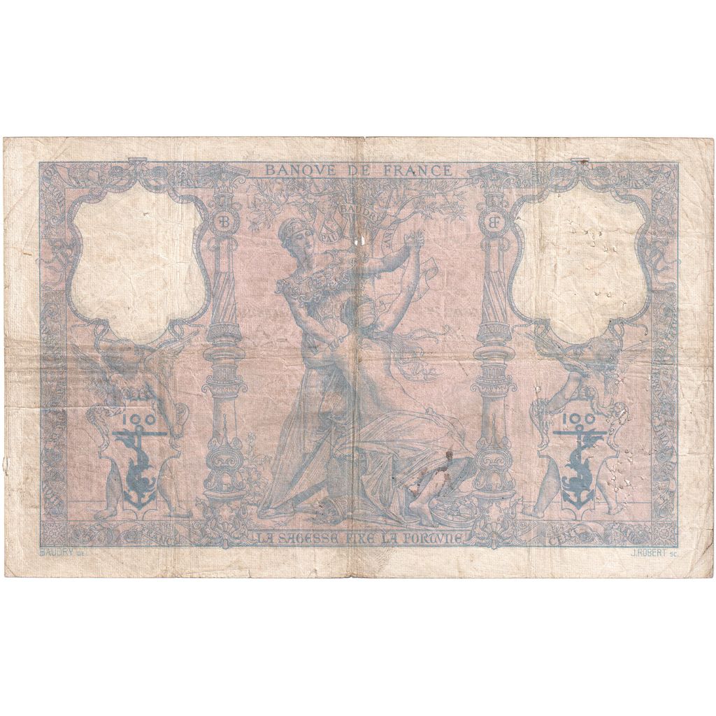 France, 100 Francs, Bleu et Rose, 1895-05-10, U.1753, B+