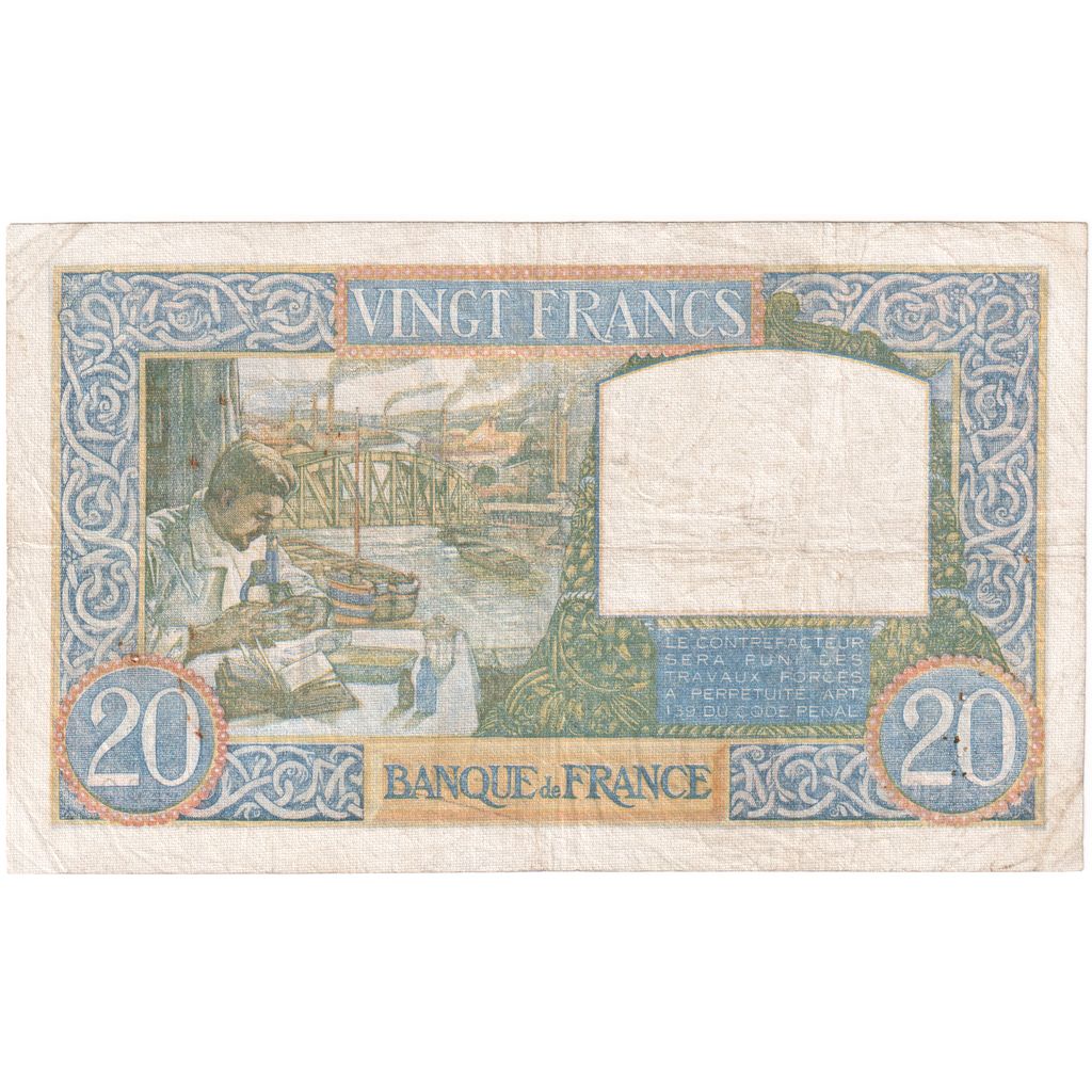 Francia, 20 Francs, Science et Travail, 1940-12-19, E.2480, BC