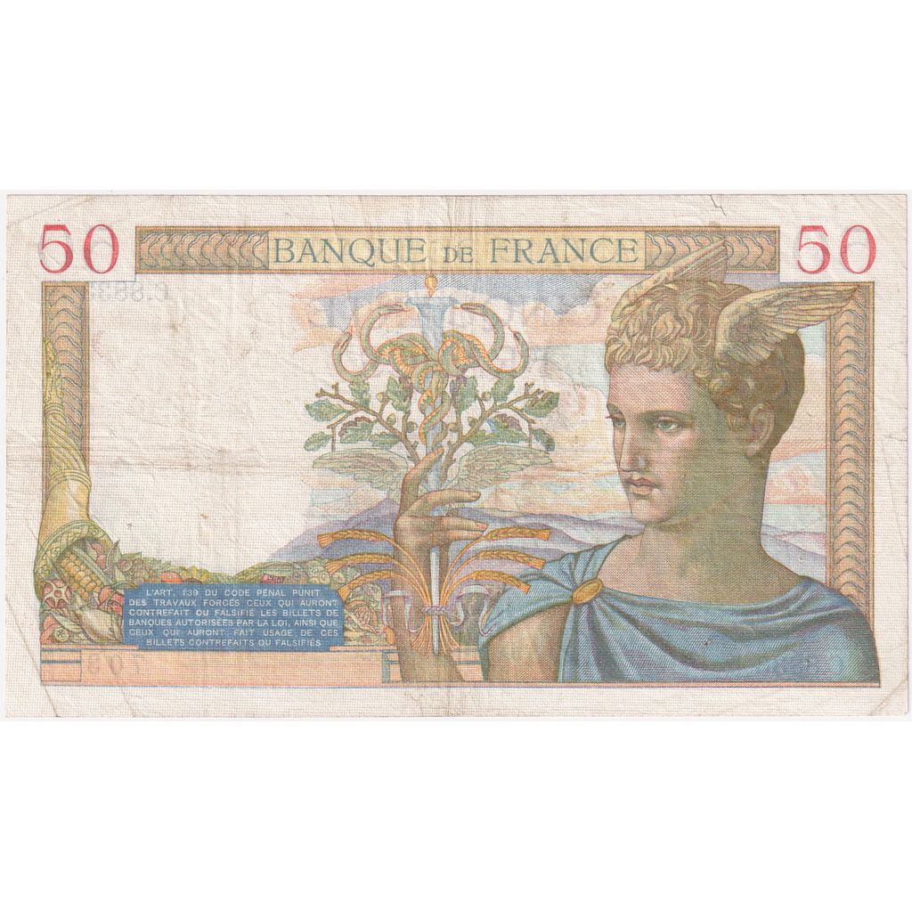 Frankreich, 50 Francs, Cérès, 1938-10-27, C.8833, S+