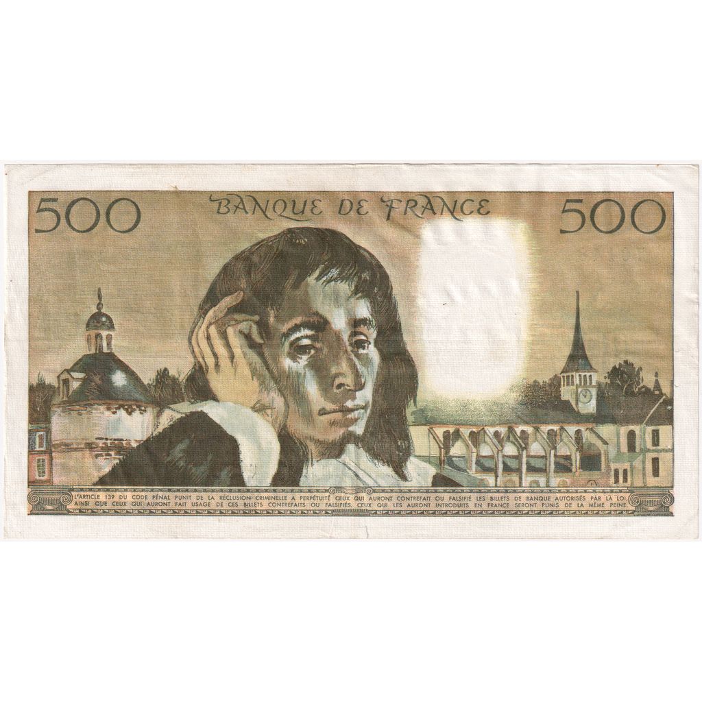 Frankreich, 500 Francs, Pascal, 1968-12-05, R.7, SS