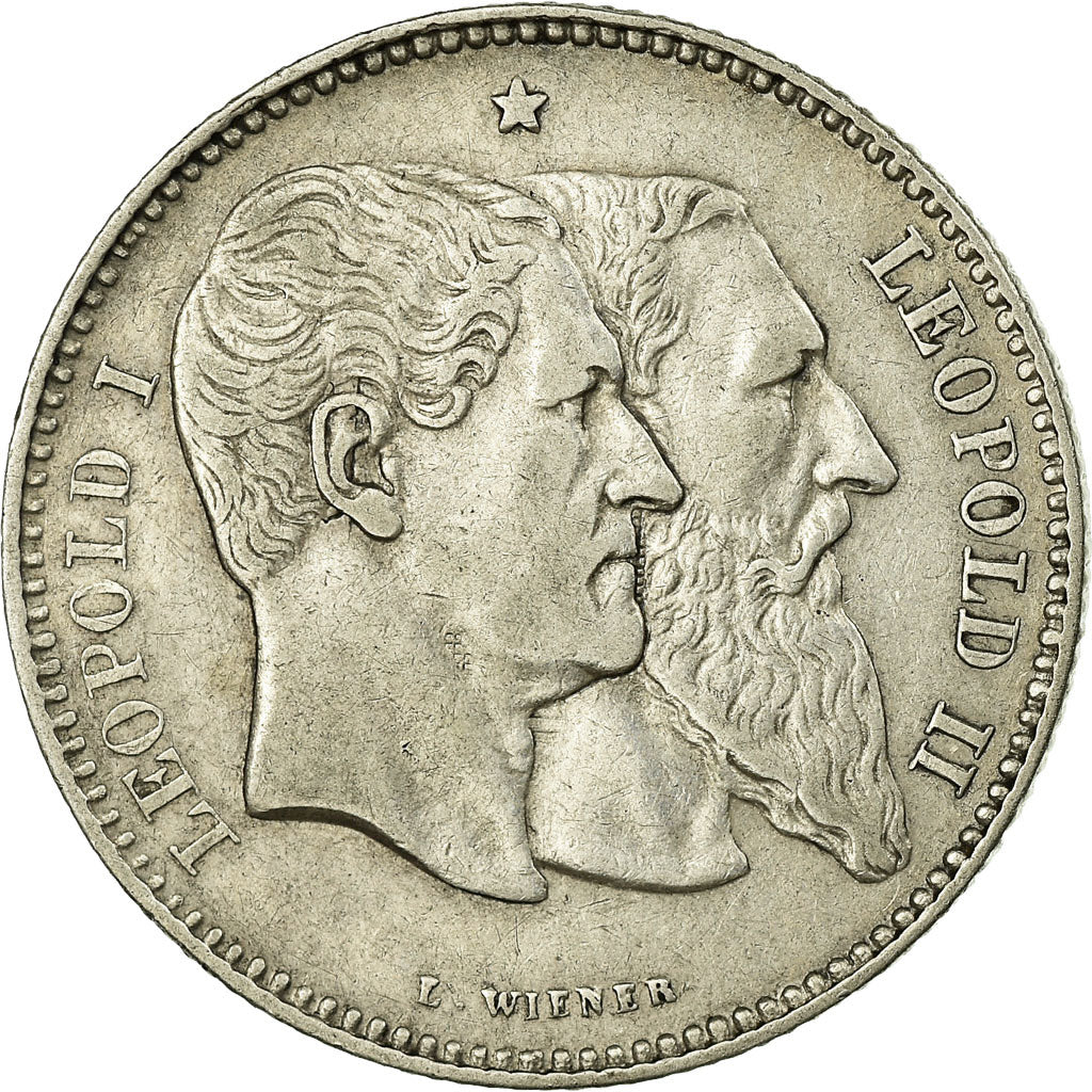 Belgium, Leopold II, 2 Francs, 2 Frank, 1880, Brussels, Silver, AU(50-53), KM:39