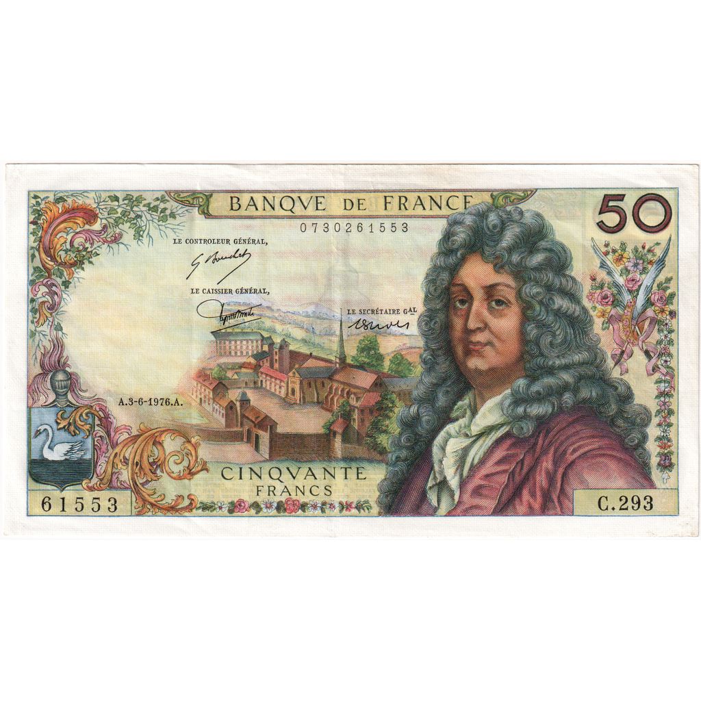 Frankreich, 50 Francs, Racine, 1976-06-03, C.293, VZ