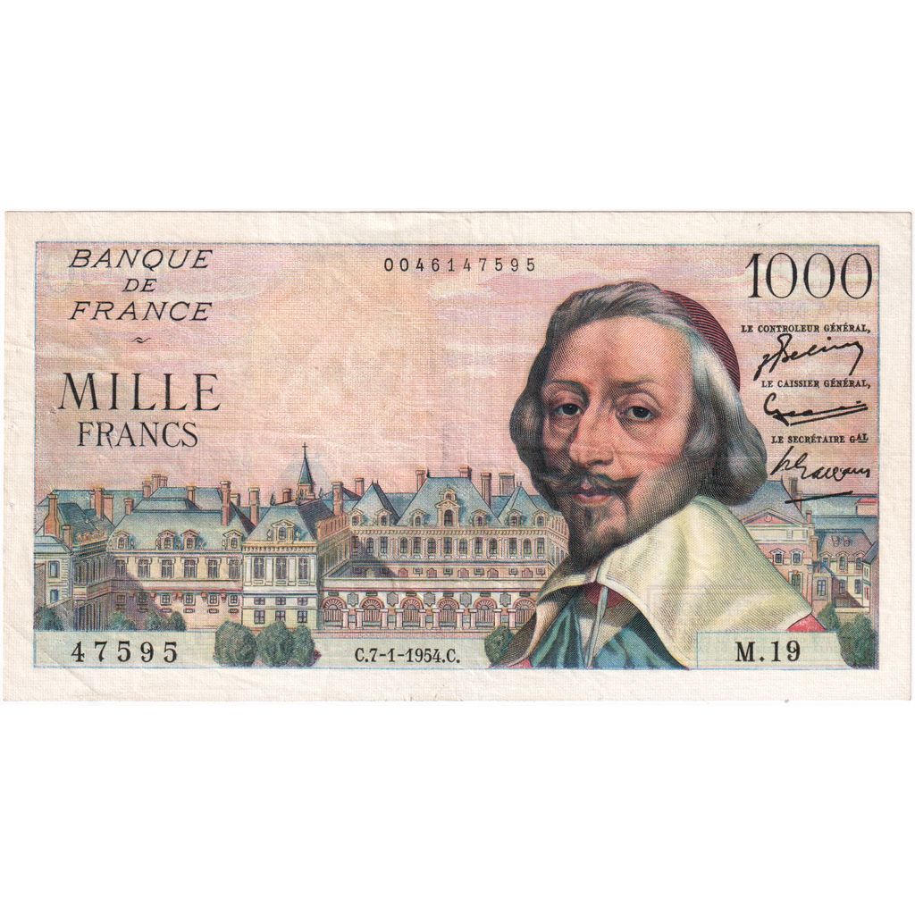 Frankreich, 1000 Francs, Richelieu, 1954-01-07, M.19, SS