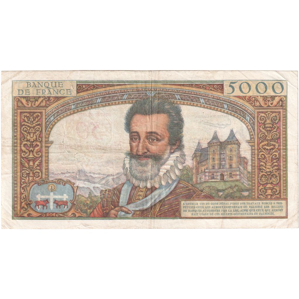 Francia, 50 Nouveaux Francs on 5000 Francs, Henri IV, 1958-10-30, O.95, BB