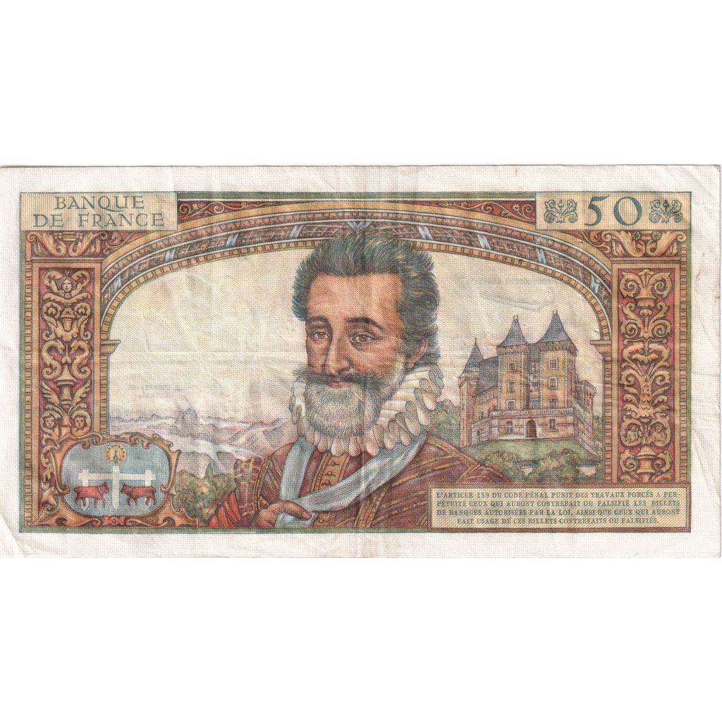 France, 50 Nouveaux Francs, Henri IV, 1959-03-05, Q.1, TB+