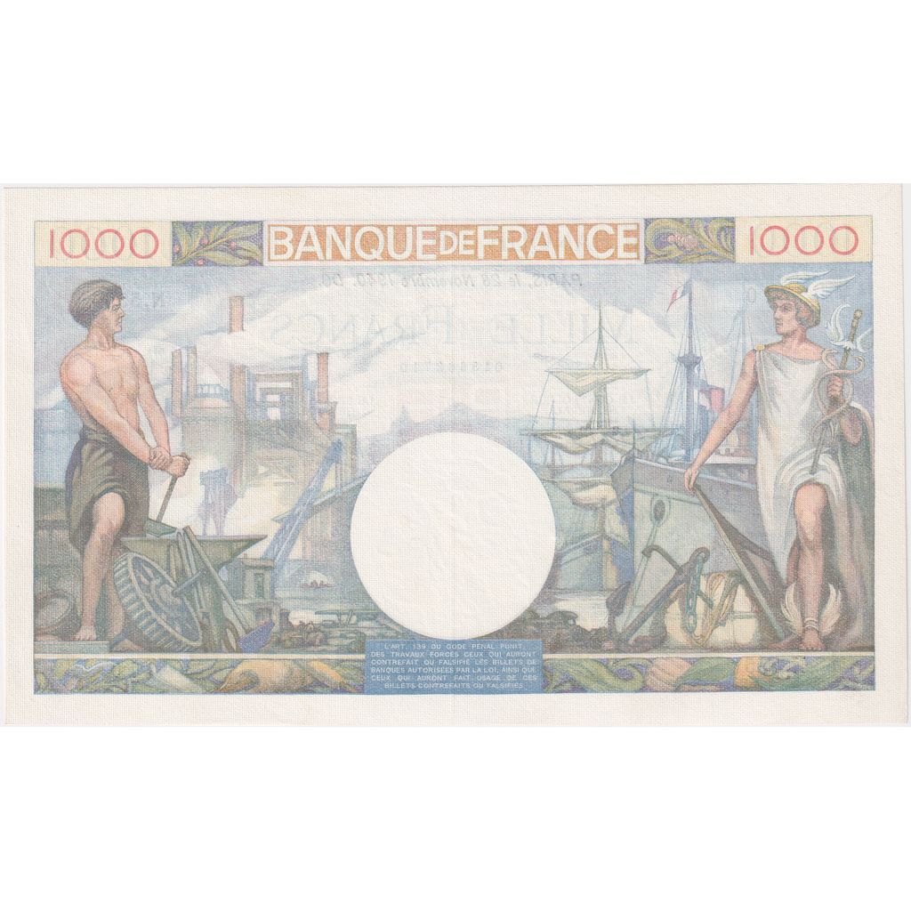 France, 1000 Francs, Commerce et Industrie, 1940-11-28, N.555, UNC(65-70)