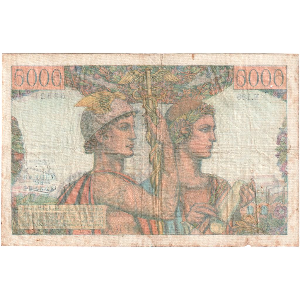 France, 5000 Francs, Terre et Mer, 1953-07-02, N.138, VF(20-25)
