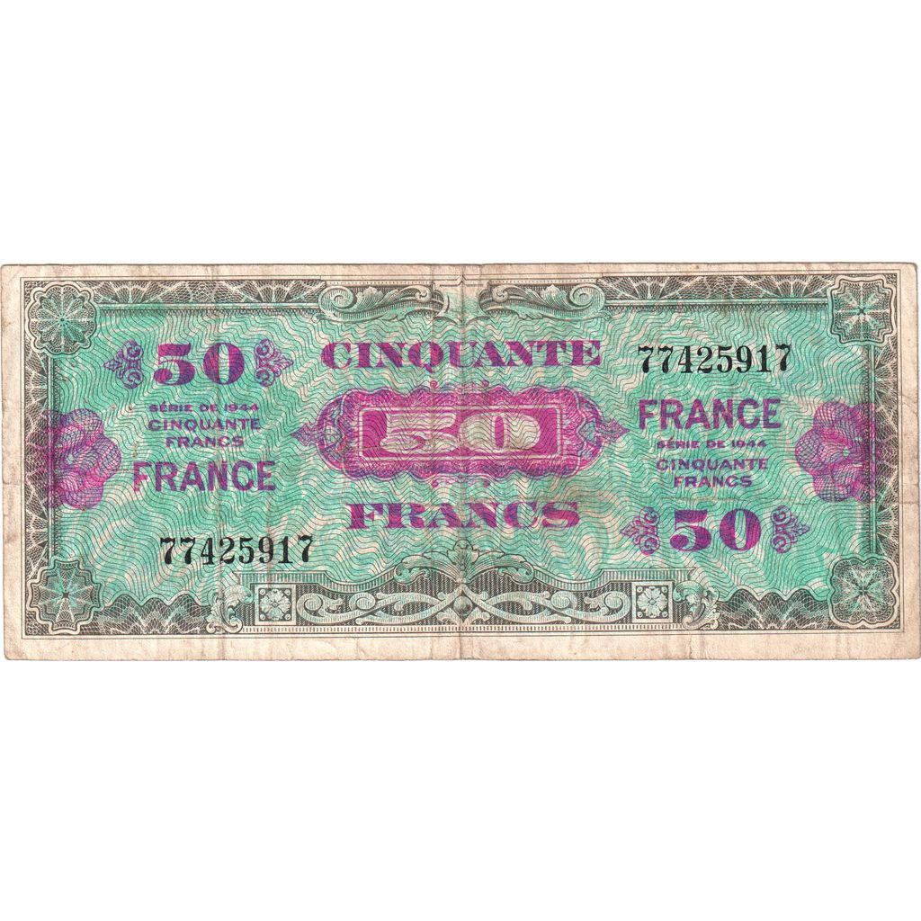 Frankreich, 50 Francs, 1945 Verso France, 1945, SÉRIE 1944, S+